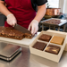 Bear Creek fudge being handmade, cut, and packed