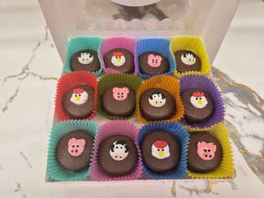 Cows, Chickens and Pigs Oreo's Hand Decorated box of 24 - Bear Creek Candy Kitchen