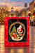 Santa and Christmas Tree Mayberry ornament in its red gift box against a festive Mayberry-themed backdrop