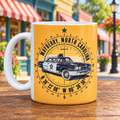 Mayberry Compass Squad Car Mug - Vintage Coordinates