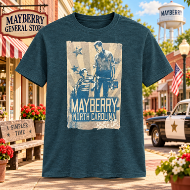 Heather Teal Mayberry Enjoy the Simple Life Fishing Tee showing the front design
